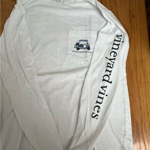 Vineyard Vines White Long Sleeve Men's Winter Theme T- Shirt